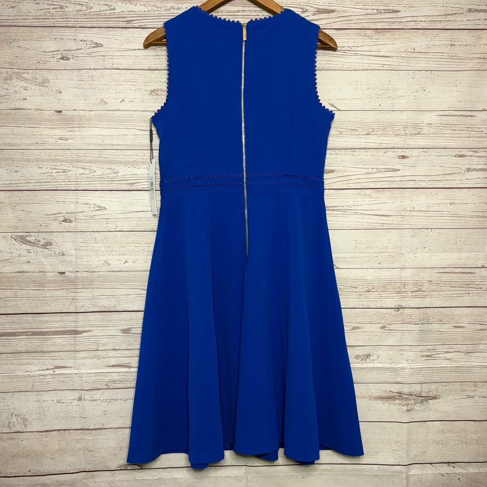 Calvin Klein Royal Blue Scalloped Fit Flare Dress CD9C19D6 NWT 8 - Picture 5 of 6